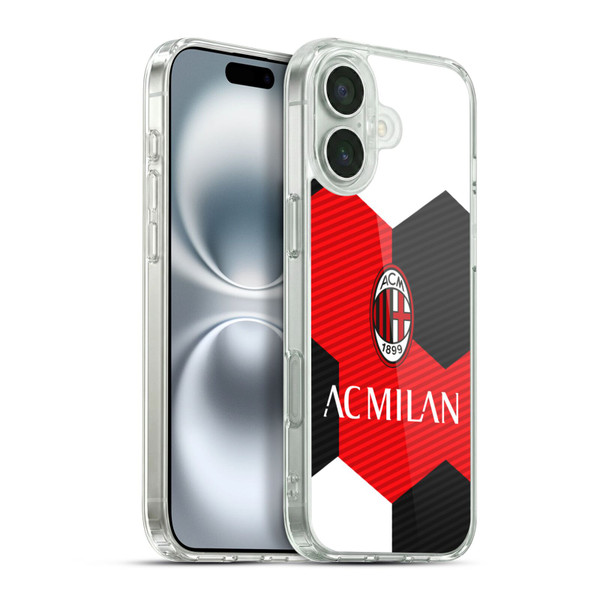 AC Milan Crest Ball Soft Gel Case for Apple iPhone 16 Plus & MagSafe