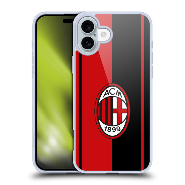 AC Milan Crest Red And Black Soft Gel Case for Apple iPhone 16 Plus & MagSafe