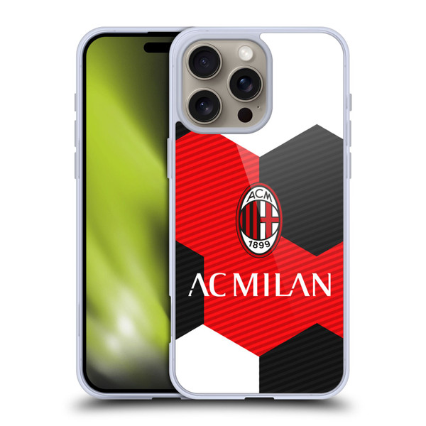 AC Milan Crest Ball Soft Gel Case for Apple iPhone 16 Pro Max & MagSafe