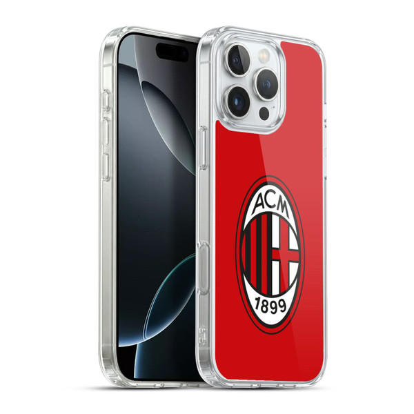 AC Milan Crest Full Colour Red Soft Gel Case for Apple iPhone 16 Pro Max & MagSafe