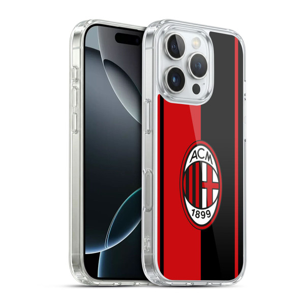 AC Milan Crest Red And Black Soft Gel Case for Apple iPhone 16 Pro & MagSafe