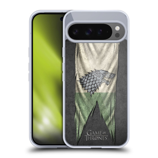 HBO Game of Thrones Sigil Flags Stark Soft Gel Case for Google Pixel 9 Pro XL