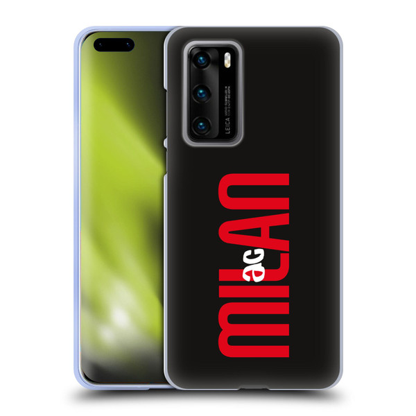 AC Milan Graphics Vertical Typography Soft Gel Case for Huawei P40 5G