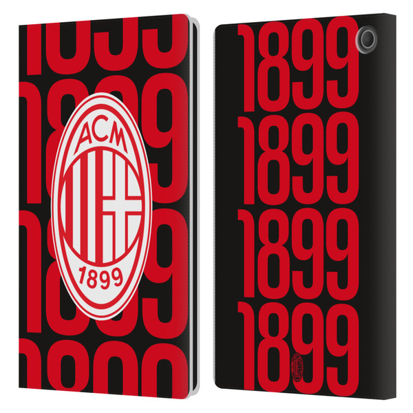 AC Milan Graphics Pattern Leather Book Wallet Case Cover For Amazon Fire Max 11 2023