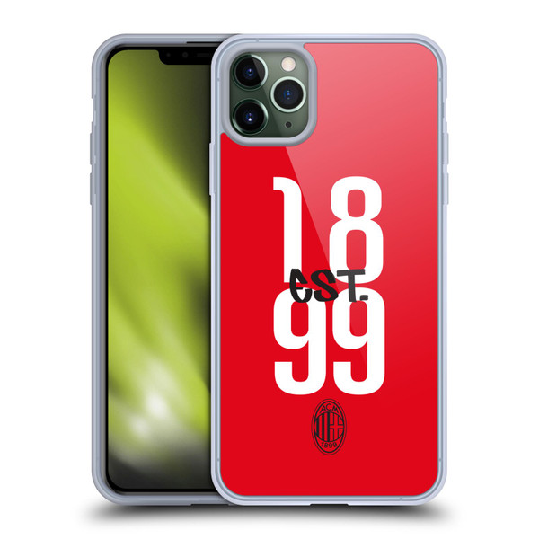 AC Milan Graphics Est. 1899 Soft Gel Case for Apple iPhone 11 Pro Max