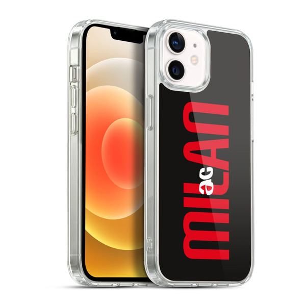AC Milan Graphics Vertical Typography Soft Gel Case for Apple iPhone 12 / iPhone 12 Pro & MagSafe