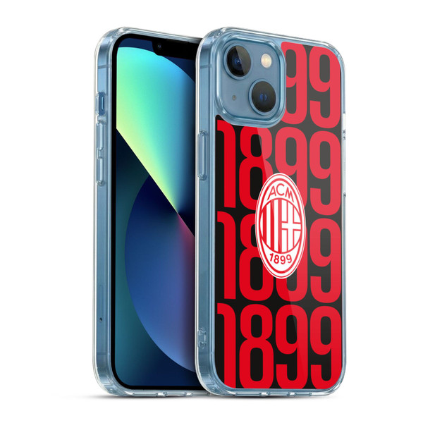 AC Milan Graphics Pattern Soft Gel Case for Apple iPhone 13 Mini & MagSafe