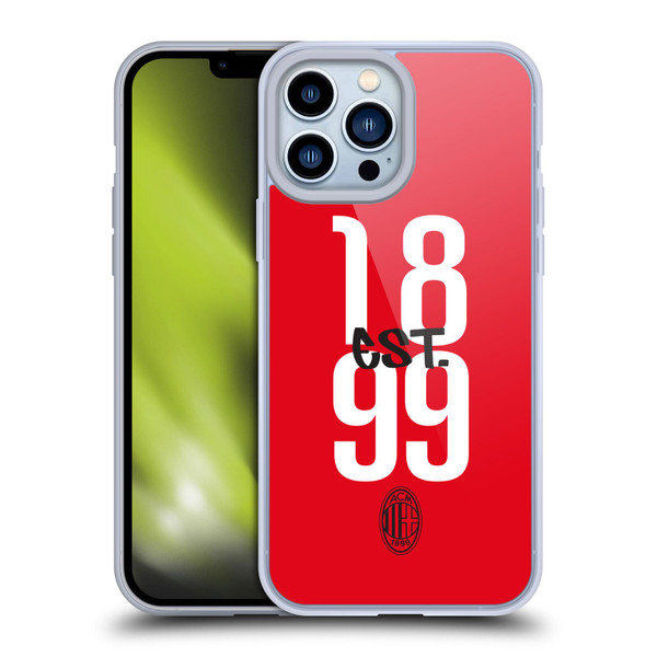AC Milan Graphics Est. 1899 Soft Gel Case for Apple iPhone 13 Pro Max