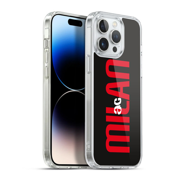 AC Milan Graphics Vertical Typography Soft Gel Case for Apple iPhone 13 Pro Max & MagSafe