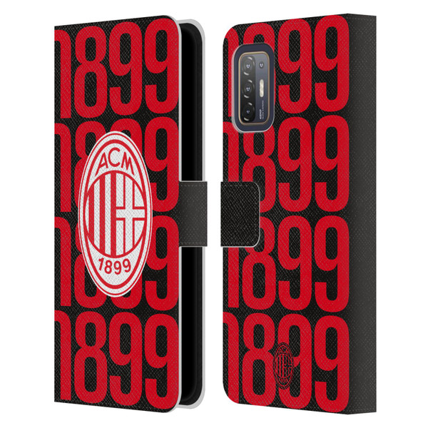 AC Milan Graphics Pattern Leather Book Wallet Case Cover For HTC Desire 21 Pro 5G
