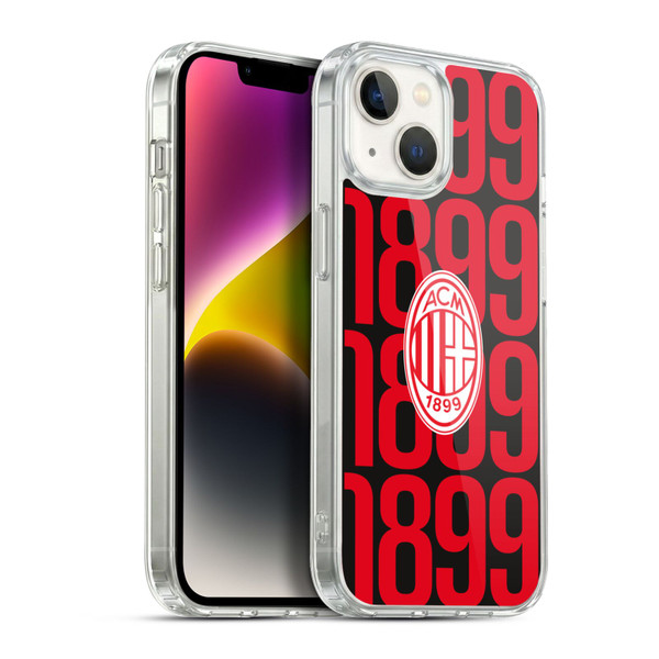 AC Milan Graphics Pattern Soft Gel Case for Apple iPhone 14