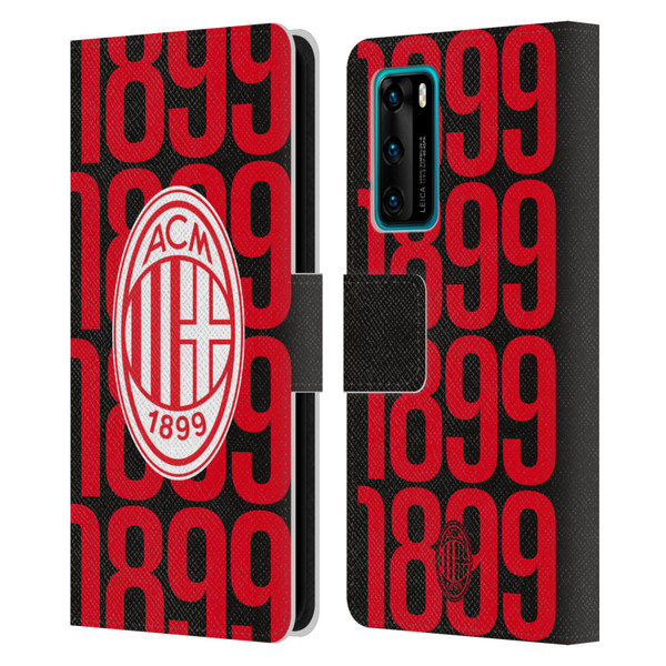 AC Milan Graphics Pattern Leather Book Wallet Case Cover For Huawei P40 5G