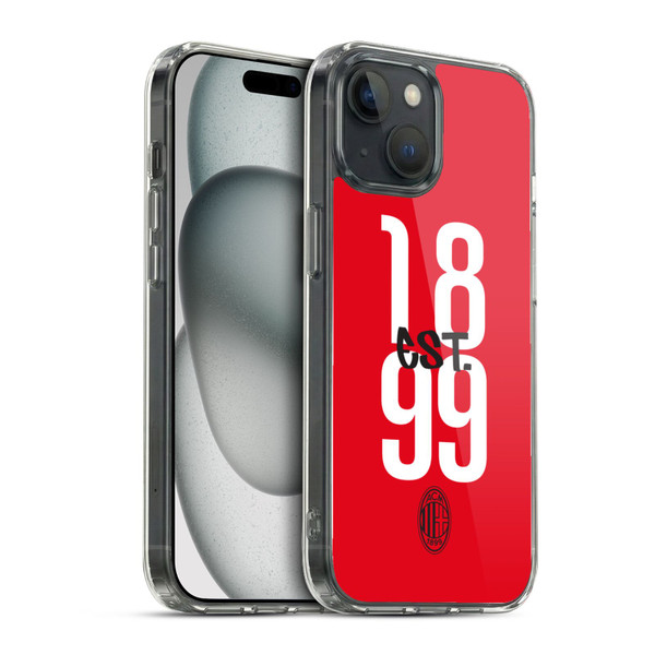 AC Milan Graphics Est. 1899 Soft Gel Case for Apple iPhone 15 & MagSafe