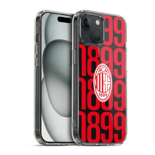 AC Milan Graphics Pattern Soft Gel Case for Apple iPhone 15 & MagSafe