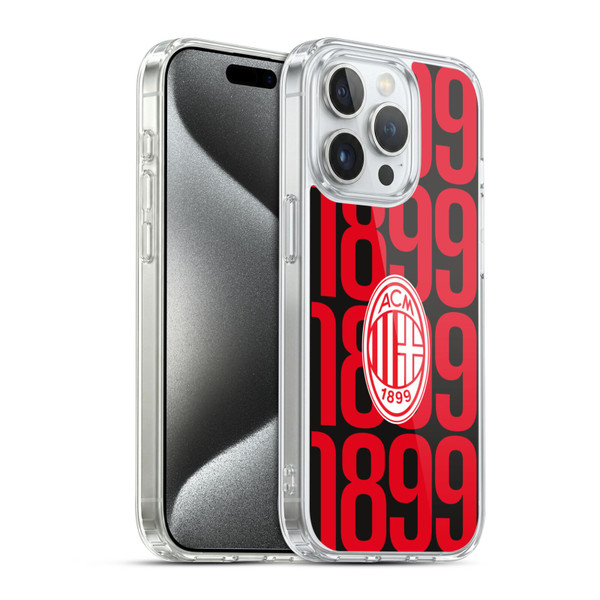 AC Milan Graphics Pattern Soft Gel Case for Apple iPhone 15 Pro & MagSafe