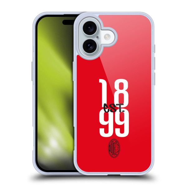 AC Milan Graphics Est. 1899 Soft Gel Case for Apple iPhone 16
