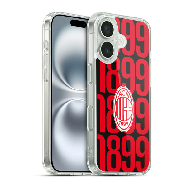 AC Milan Graphics Pattern Soft Gel Case for Apple iPhone 16 & MagSafe