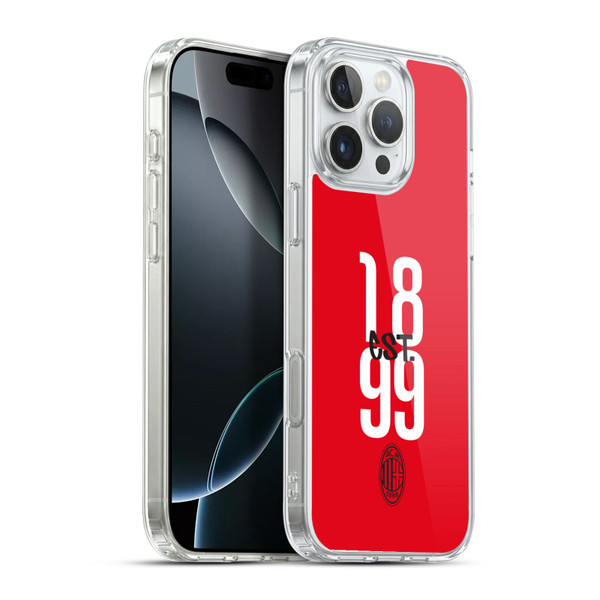 AC Milan Graphics Est. 1899 Soft Gel Case for Apple iPhone 16 Pro Max & MagSafe