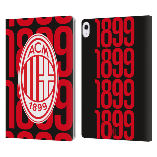 AC Milan Graphics Pattern Leather Book Wallet Case Cover For Apple iPad Air 13 2024
