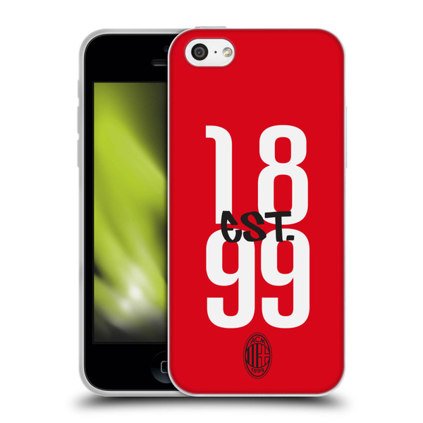 AC Milan Graphics Est. 1899 Soft Gel Case for Apple iPhone 5c