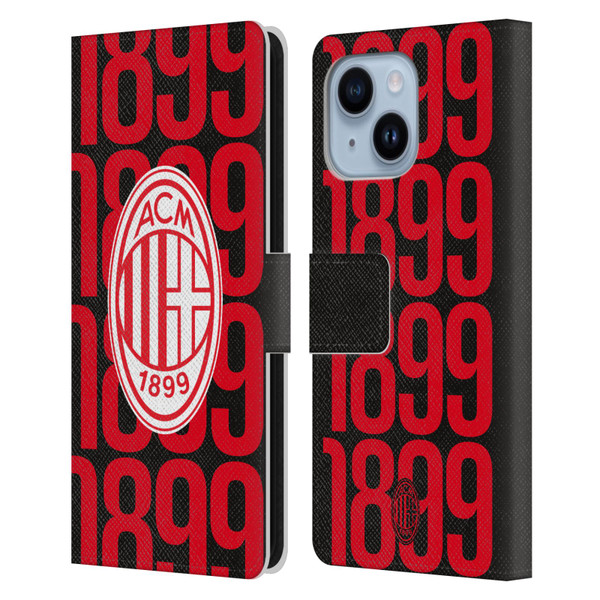 AC Milan Graphics Pattern Leather Book Wallet Case Cover For Apple iPhone 14 Plus