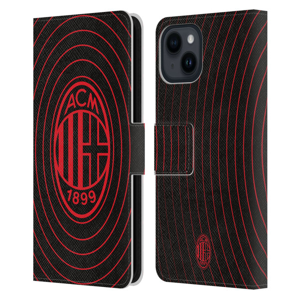 AC Milan Graphics Beat Leather Book Wallet Case Cover For Apple iPhone 15