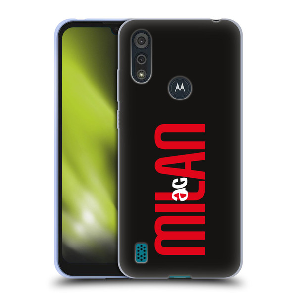 AC Milan Graphics Vertical Typography Soft Gel Case for Motorola Moto E6s (2020)