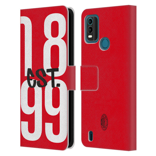 AC Milan Graphics Est. 1899 Leather Book Wallet Case Cover For Nokia G11 Plus