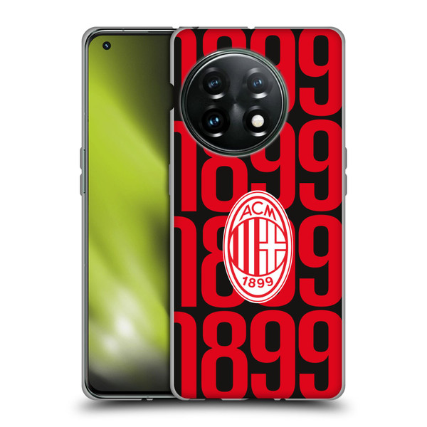AC Milan Graphics Pattern Soft Gel Case for OnePlus 11 5G