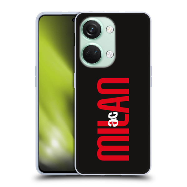 AC Milan Graphics Vertical Typography Soft Gel Case for OnePlus Nord 3 5G