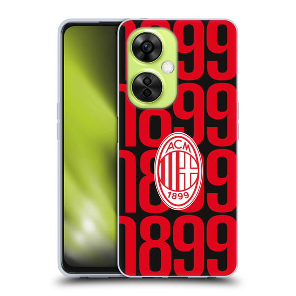 AC Milan Graphics Pattern Soft Gel Case for OnePlus Nord CE 3 Lite 5G