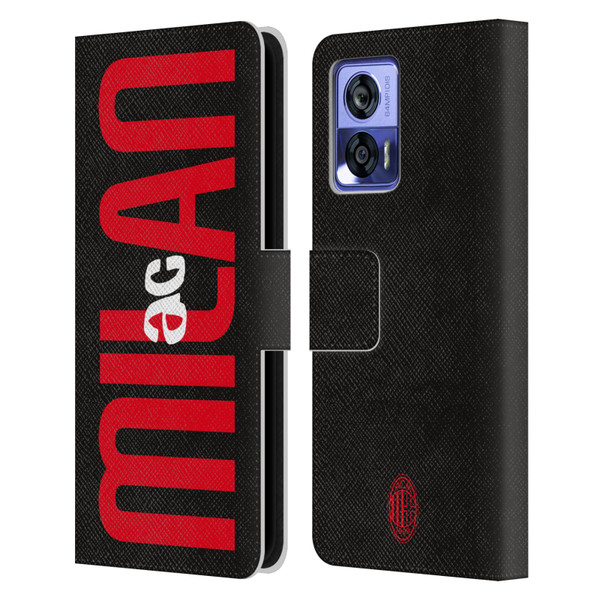 AC Milan Graphics Vertical Typography Leather Book Wallet Case Cover For Motorola Edge 30 Neo 5G