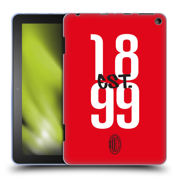 AC Milan Graphics Est. 1899 Soft Gel Case for Amazon Fire HD 8/Fire HD 8 Plus 2020