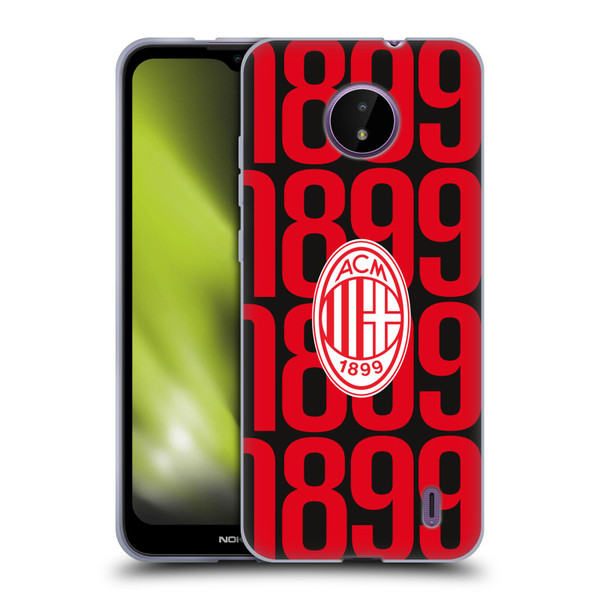 AC Milan Graphics Pattern Soft Gel Case for Nokia C10 / C20