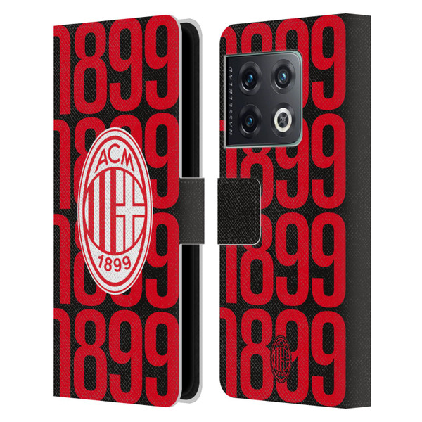 AC Milan Graphics Pattern Leather Book Wallet Case Cover For OnePlus 10 Pro