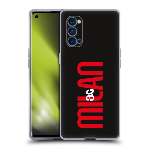 AC Milan Graphics Vertical Typography Soft Gel Case for OPPO Reno 4 Pro 5G