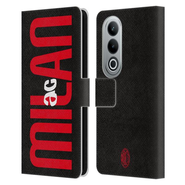 AC Milan Graphics Vertical Typography Leather Book Wallet Case Cover For OPPO OnePlus Ace 3V 5G