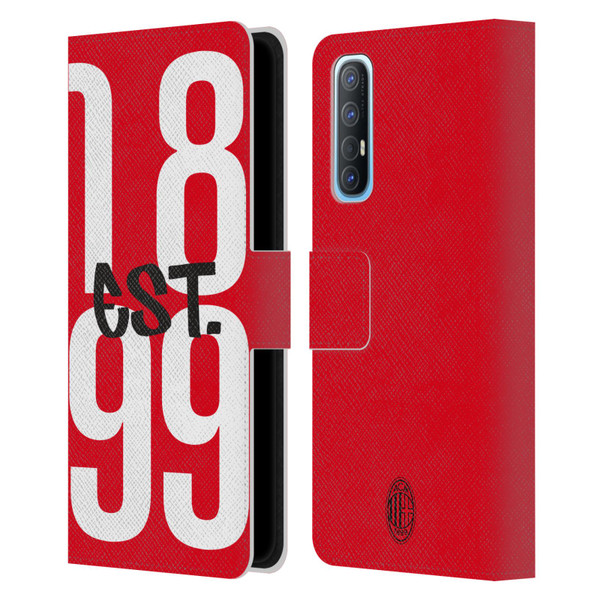 AC Milan Graphics Est. 1899 Leather Book Wallet Case Cover For OPPO Find X2 Neo 5G