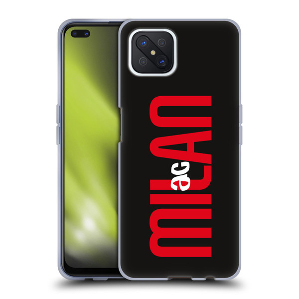 AC Milan Graphics Vertical Typography Soft Gel Case for OPPO Reno4 Z 5G