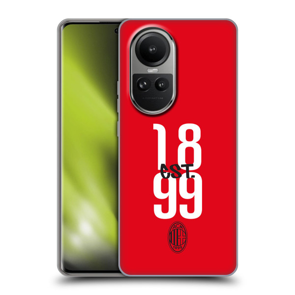 AC Milan Graphics Est. 1899 Soft Gel Case for OPPO Reno10 5G / Reno10 Pro 5G