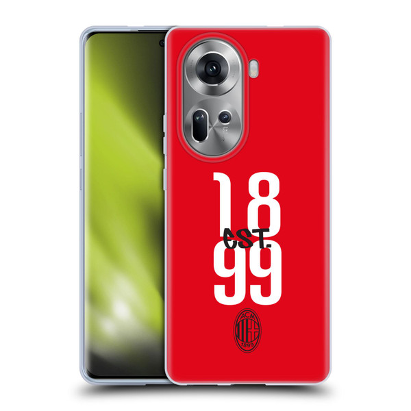 AC Milan Graphics Est. 1899 Soft Gel Case for OPPO Reno11