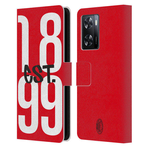 AC Milan Graphics Est. 1899 Leather Book Wallet Case Cover For OPPO A57s