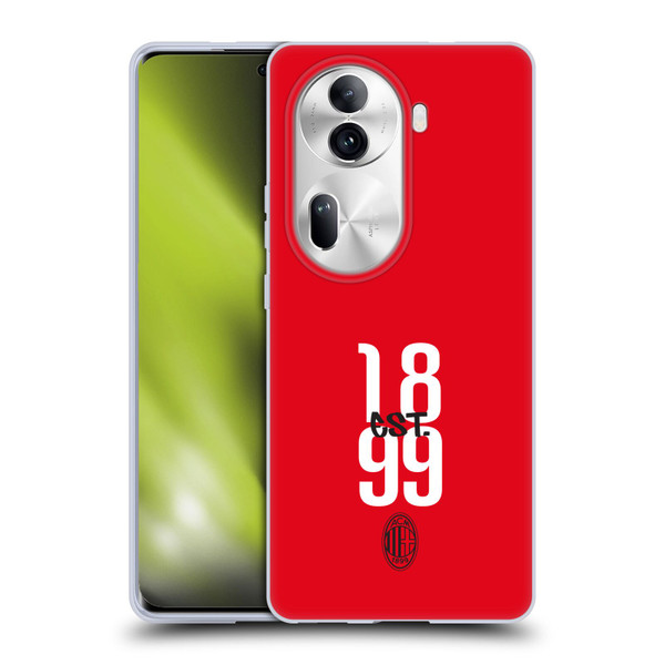 AC Milan Graphics Est. 1899 Soft Gel Case for OPPO Reno11 Pro