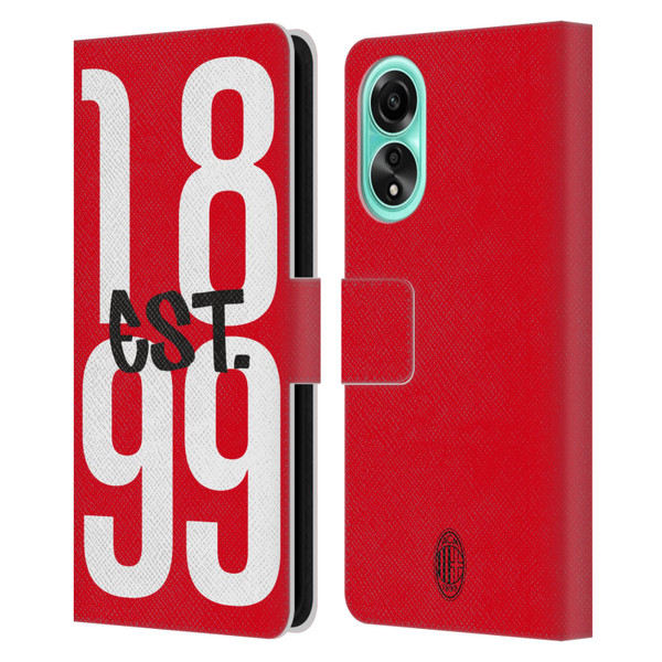 AC Milan Graphics Est. 1899 Leather Book Wallet Case Cover For OPPO A78 4G
