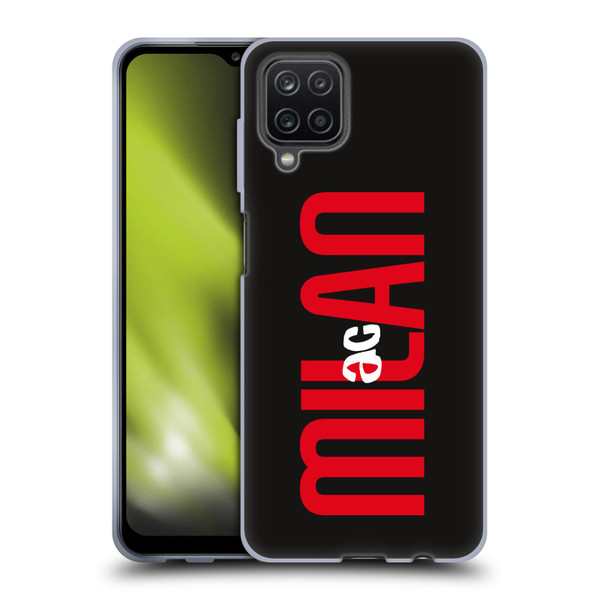 AC Milan Graphics Vertical Typography Soft Gel Case for Samsung Galaxy A12 (2020)