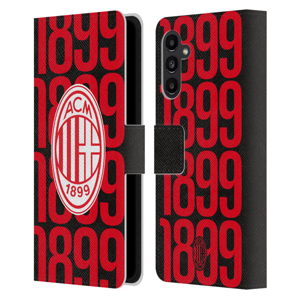 AC Milan Graphics Pattern Leather Book Wallet Case Cover For Samsung Galaxy A13 5G (2021)