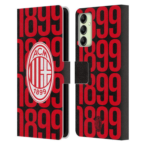 AC Milan Graphics Pattern Leather Book Wallet Case Cover For Samsung Galaxy A14 5G