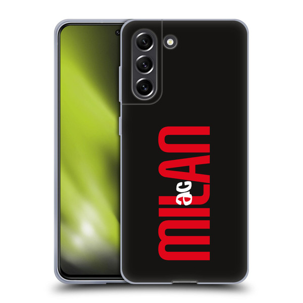AC Milan Graphics Vertical Typography Soft Gel Case for Samsung Galaxy S21 FE 5G