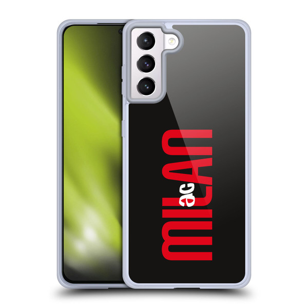 AC Milan Graphics Vertical Typography Soft Gel Case for Samsung Galaxy S21+ 5G