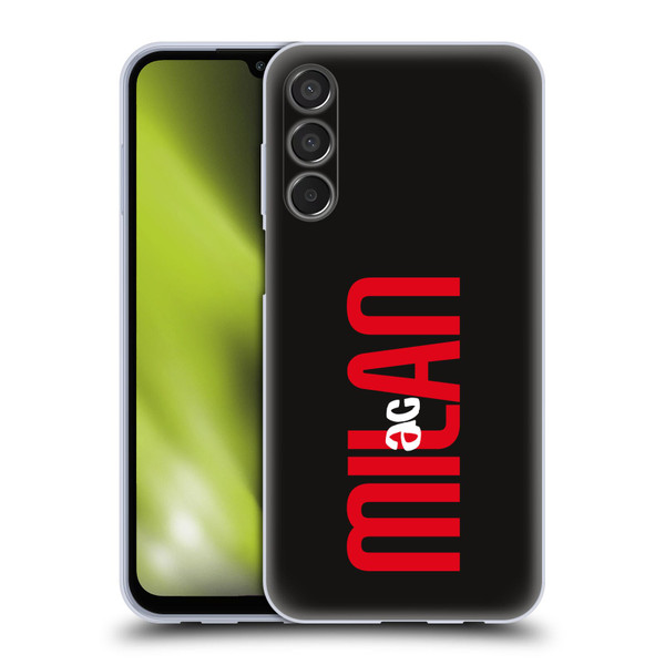 AC Milan Graphics Vertical Typography Soft Gel Case for Samsung Galaxy M15/F15 5G